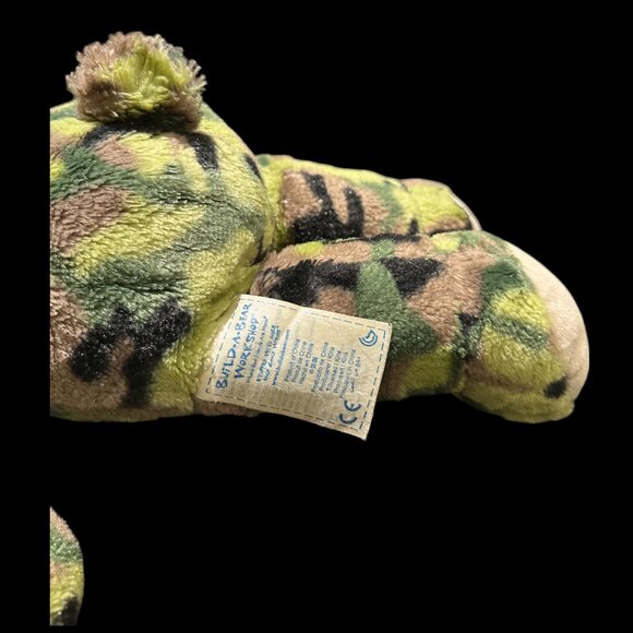 Vintage Build A Bear Workshop Camo Plush Military Army Green Teddy Bear 17” - Picture 6 of 7